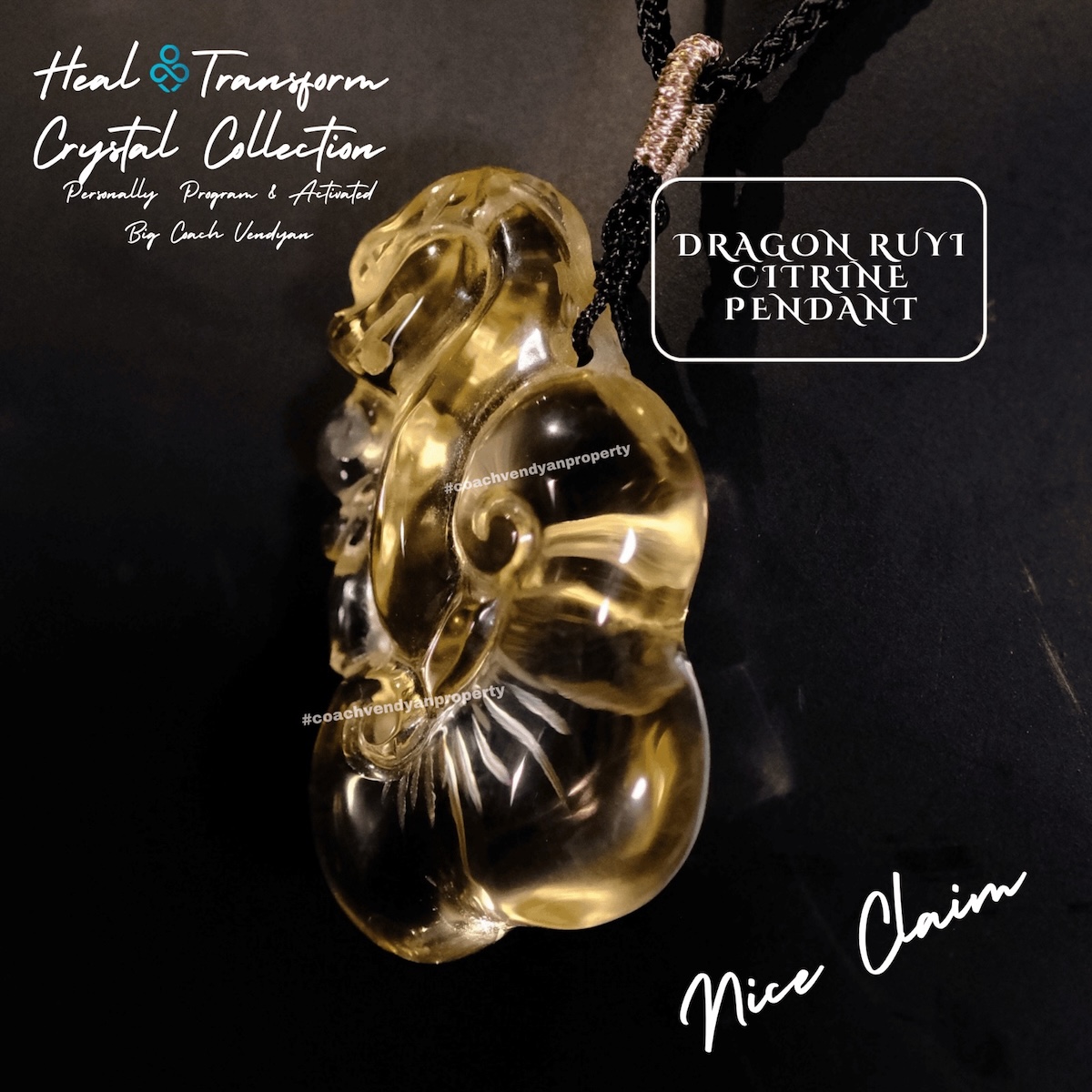 DRAGON RUYI CITRINE PENDANT - Gambar 2