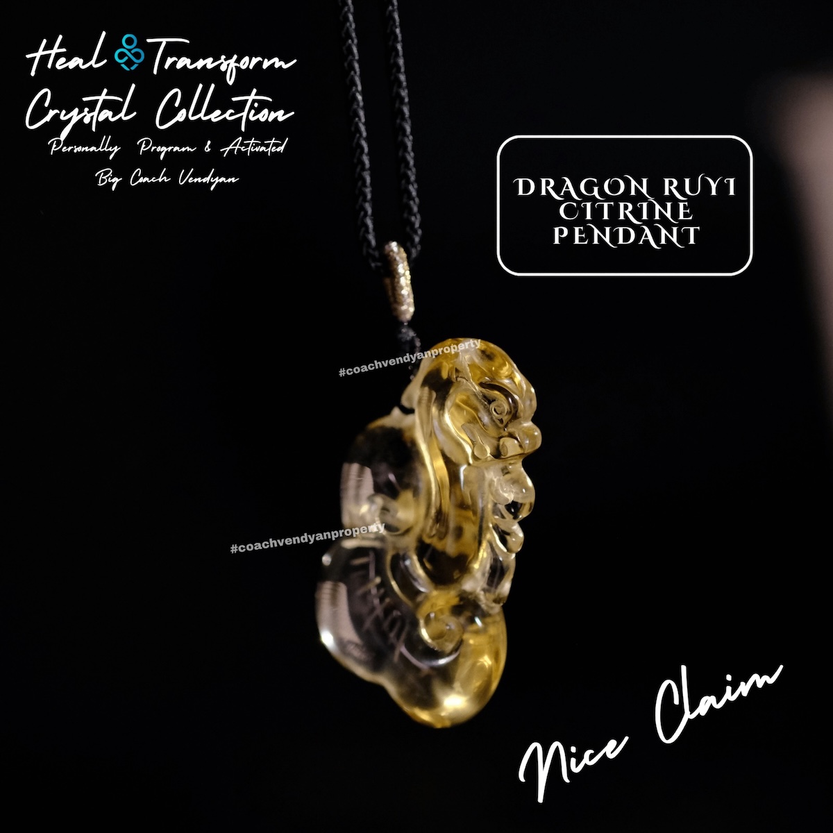 DRAGON RUYI CITRINE PENDANT - Gambar 4
