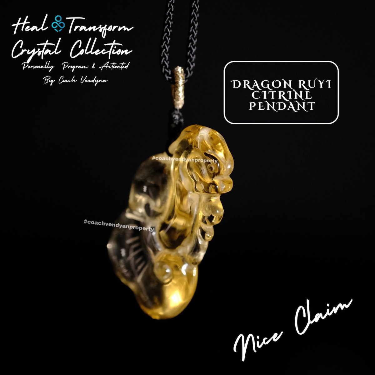 DRAGON RUYI CITRINE PENDANT - Gambar 3