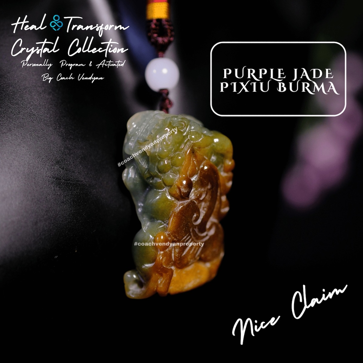 PURPLE JADE PIXIU BURMA - Gambar 2