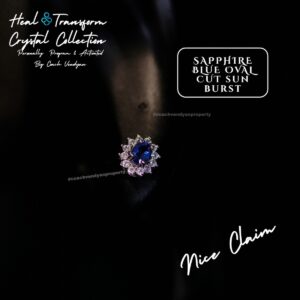 SAPPHIRE BLUE OVAL CUT SUN BURST