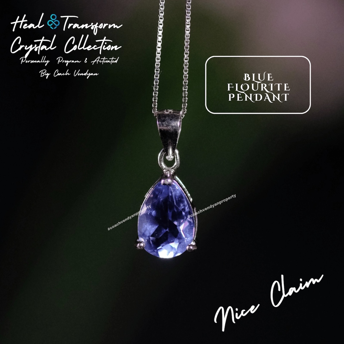 BLUE FLUORITE PENDANT - Gambar 3